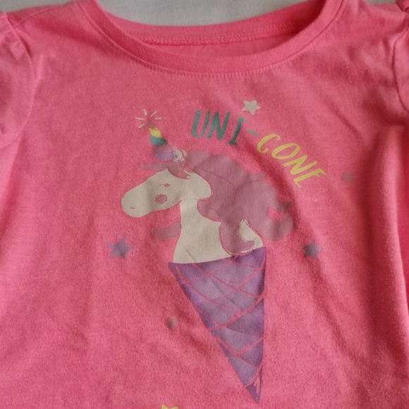 1989 Place Other - SOLD❤ Girls 2T Cat Pink Unicorn Ice Cream Cone Tee